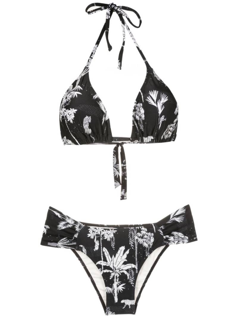 Lygia & Nanny Vicky graphic-print triangle bikini - Black von Lygia & Nanny