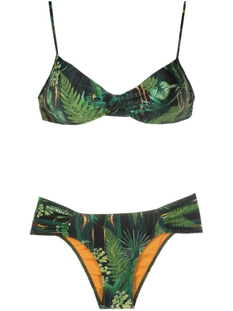 Lygia & Nanny Vitória twisted leaf-print bikini - Green von Lygia & Nanny