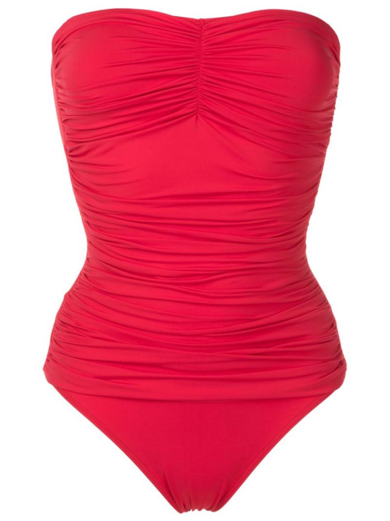 Lygia & Nanny Wangari Fluity ruched swimsuit - Red von Lygia & Nanny