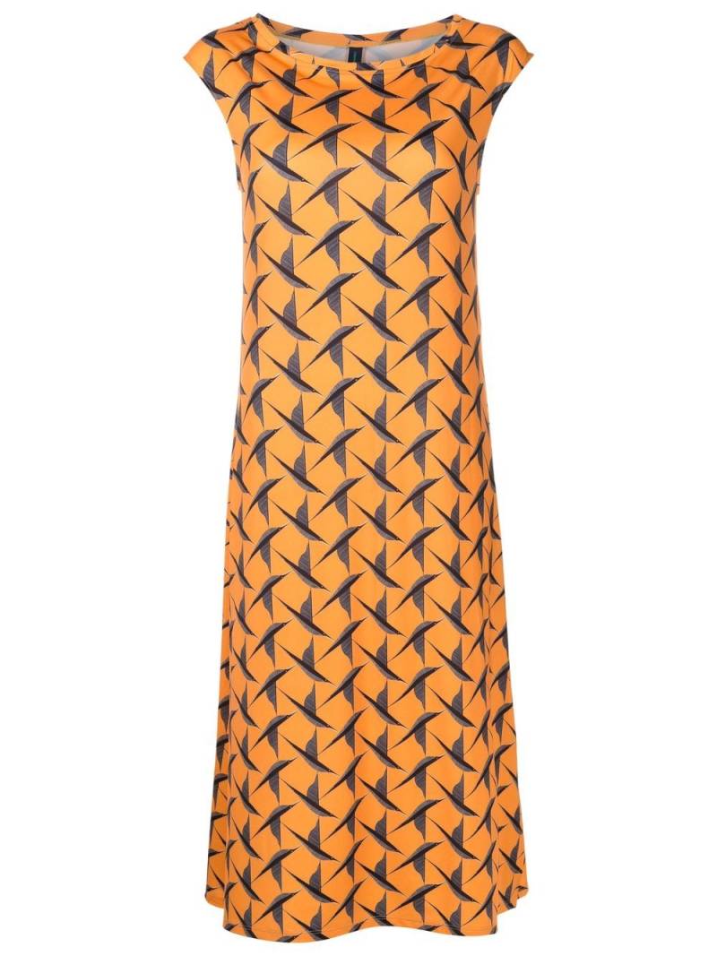 Lygia & Nanny Zababa bird-print midi dress - Orange von Lygia & Nanny