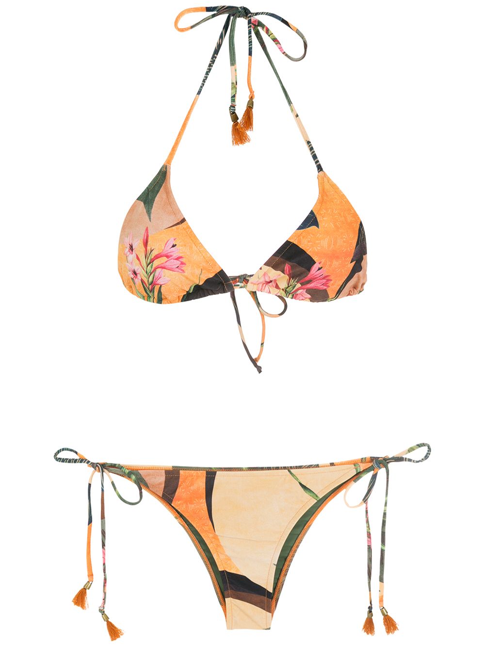 Lygia & Nanny floral-print halterneck bikini - Yellow von Lygia & Nanny