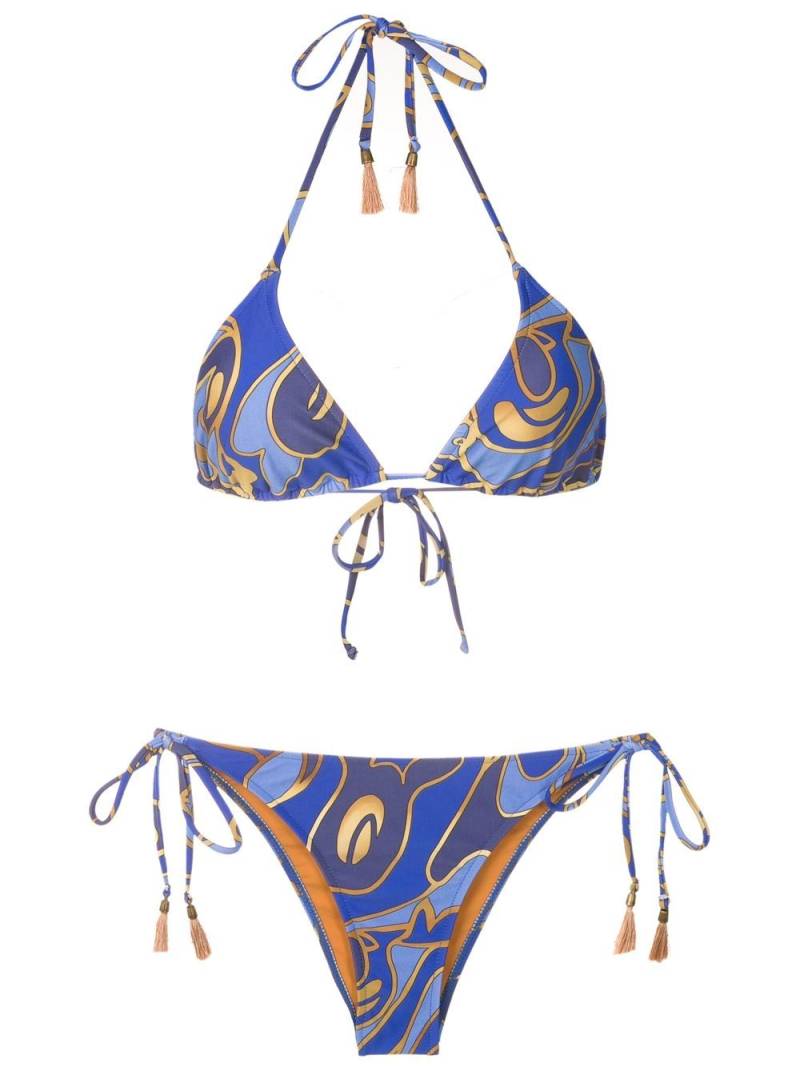 Lygia & Nanny graphic-print bikini - Blue von Lygia & Nanny