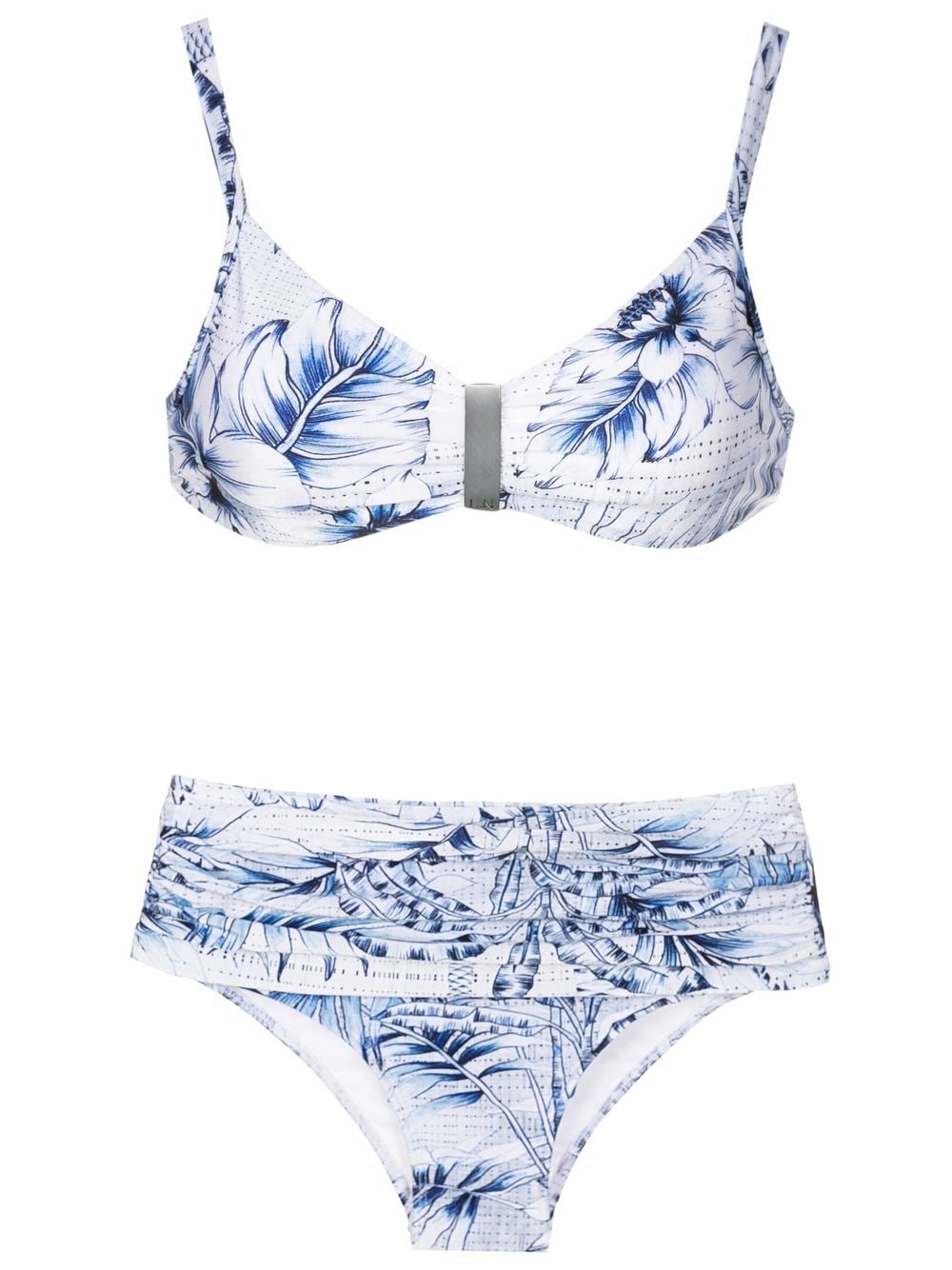 Lygia & Nanny palm-tree print bikini - Blue von Lygia & Nanny