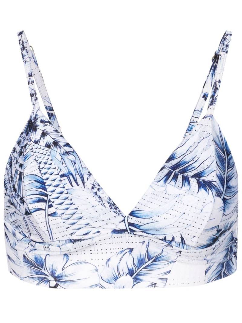 Lygia & Nanny palm-tree print bralette top - Blue von Lygia & Nanny