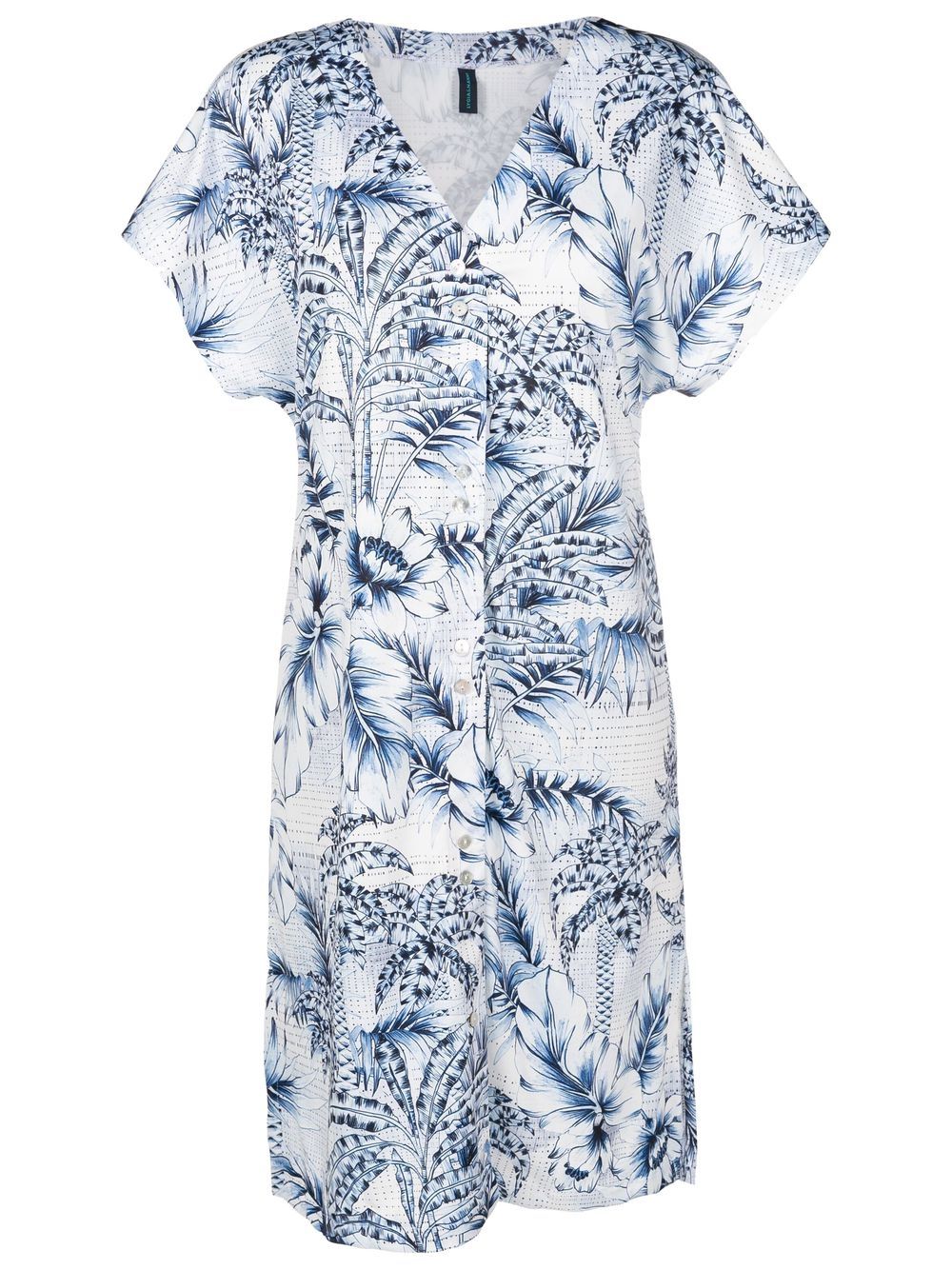 Lygia & Nanny palm-tree print short-sleeve dress - Blue von Lygia & Nanny