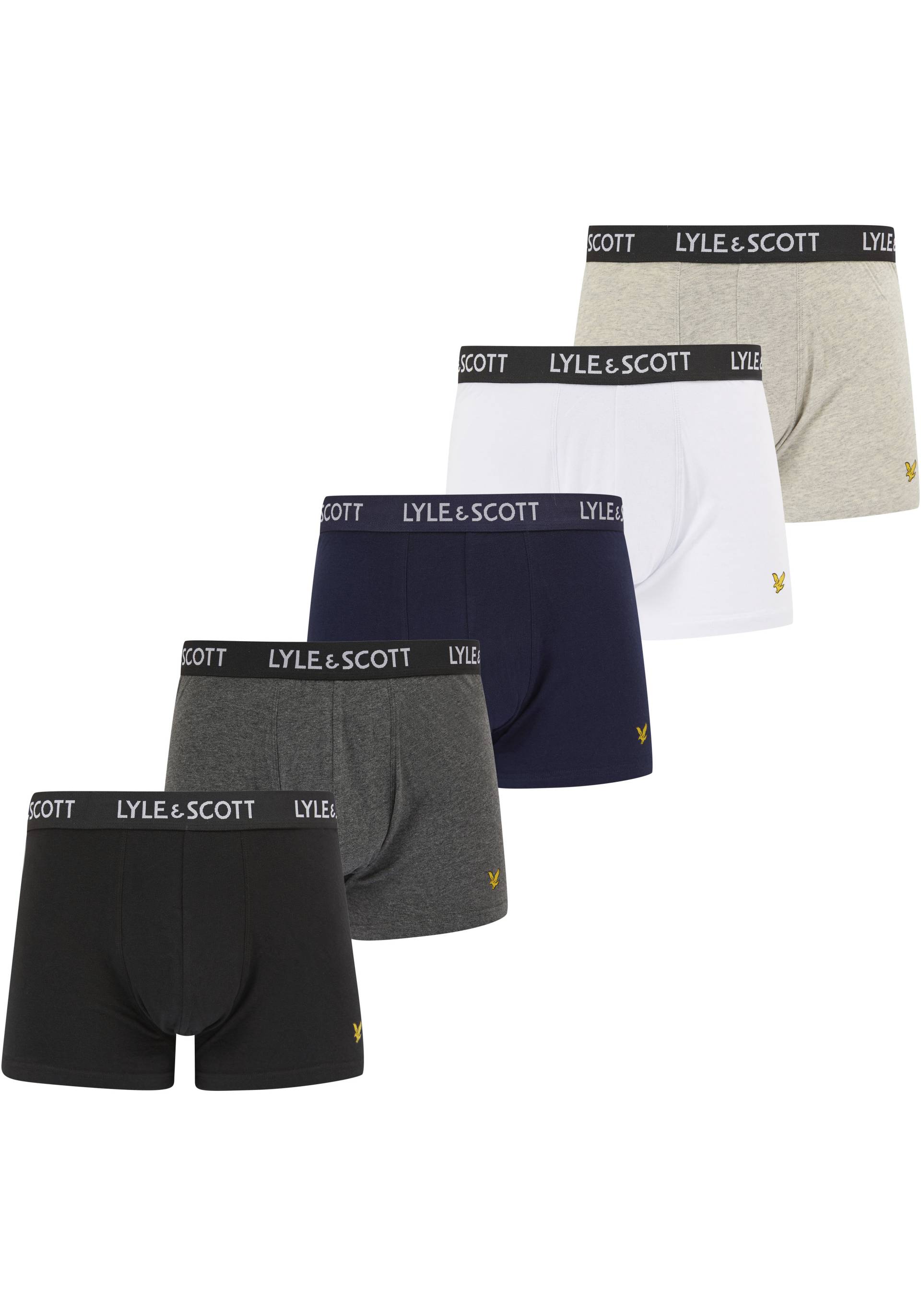 Lyle & Scott Boxershorts, (Packung, 5 St.), mit Logo-Elastikbund von Lyle & Scott