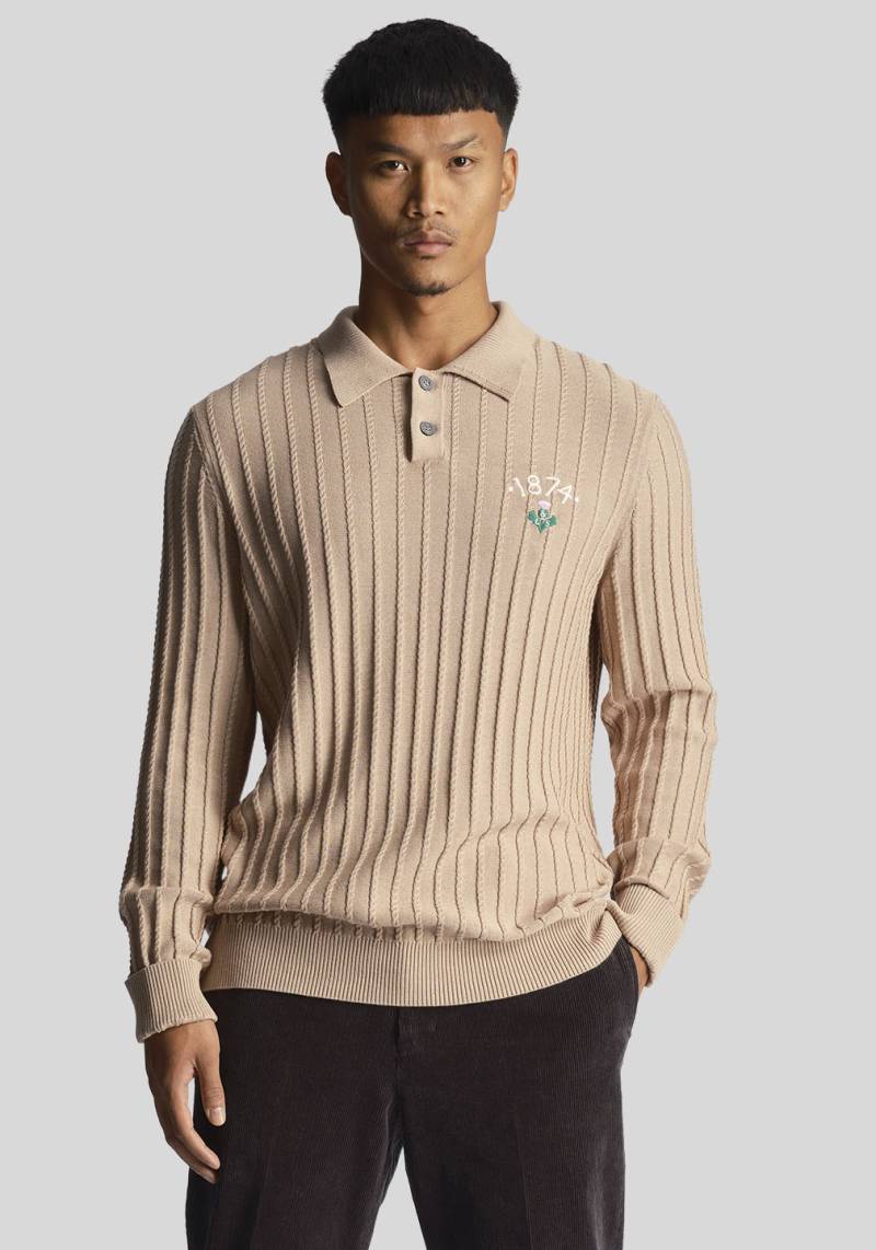 Lyle & Scott Strickpullover, mit Polokragen und Logostickerei von Lyle & Scott