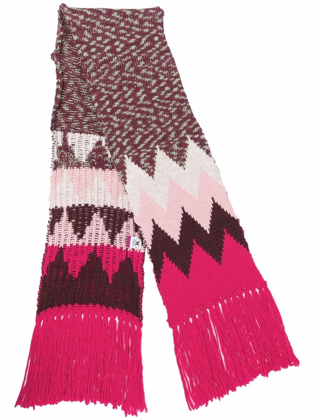 Missoni chevron-knit wool-blend scarf - Pink von Missoni