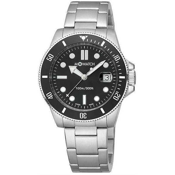 M-WATCH Aqua Steel 41, Schweizer Sportuhr schwarz von M-WATCH