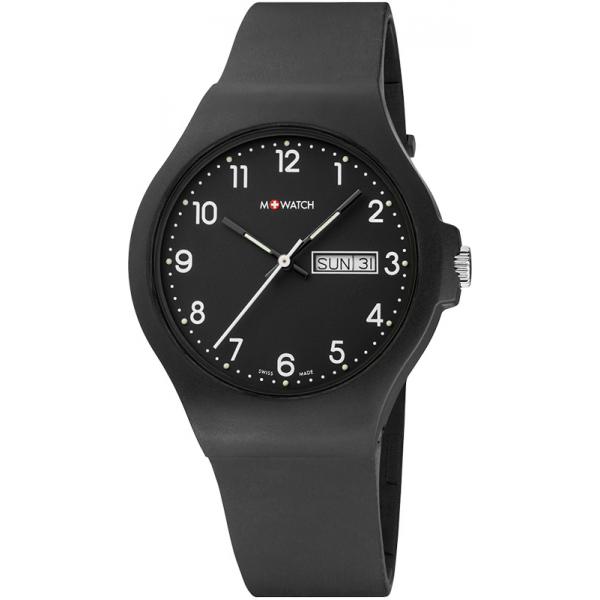 M-WATCH Core 42, Schweizer XL Quartzuhr Tag Datum schwarz von M-WATCH