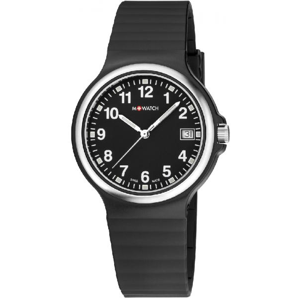 M-WATCH Maxi 38, Schweizer Quartzuhr schwarz von M-WATCH