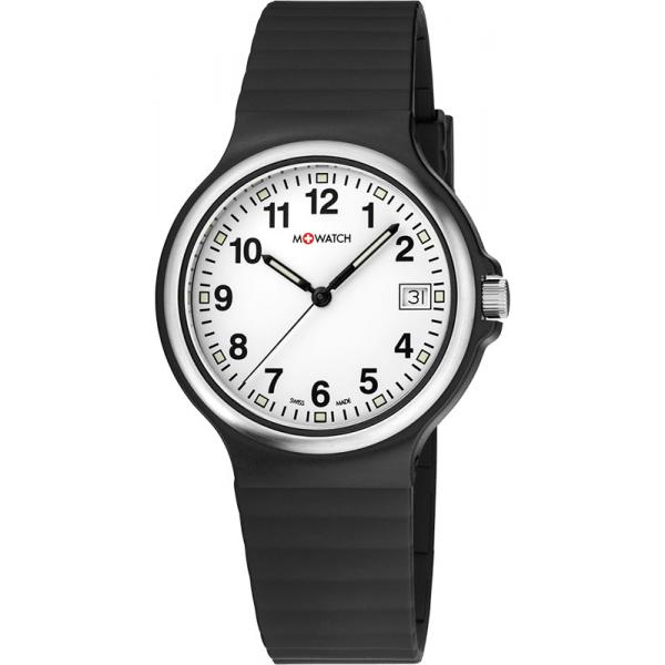 M-WATCH Maxi 38, Schweizer Quartzuhr schwarz-weiss von M-WATCH