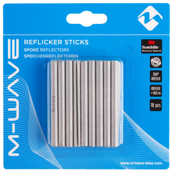 M-Wave - Reflicker Sticks Speichenreflektoren Gr 18 Stück grau von M-Wave