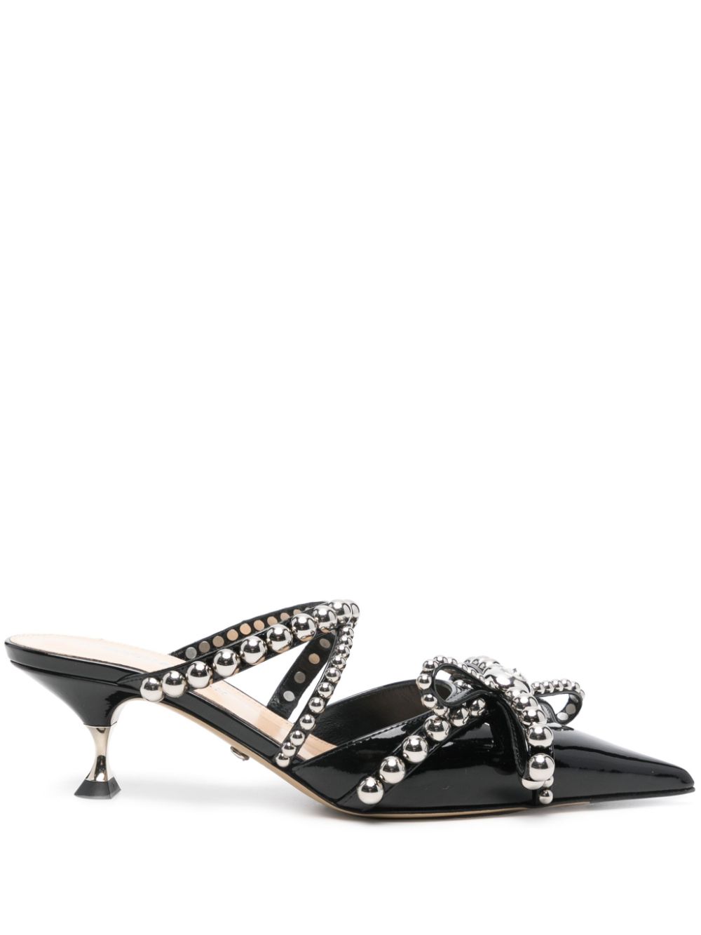 MACH & MACH 55mm studded leather mules - Black von MACH & MACH