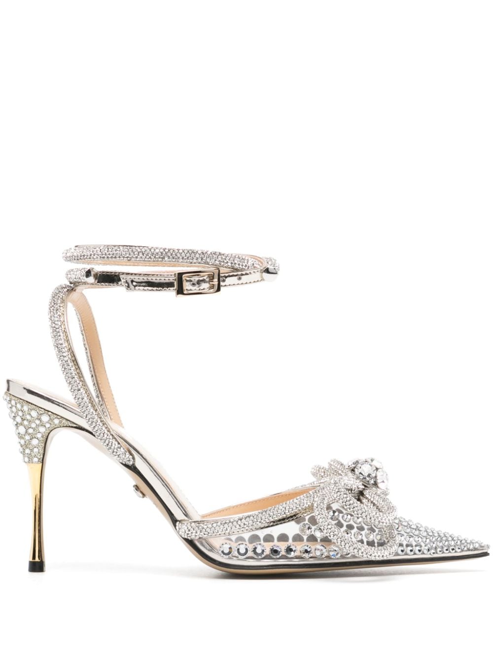 MACH & MACH 95m bow-detailed crystal-embellished sandals - Silver von MACH & MACH
