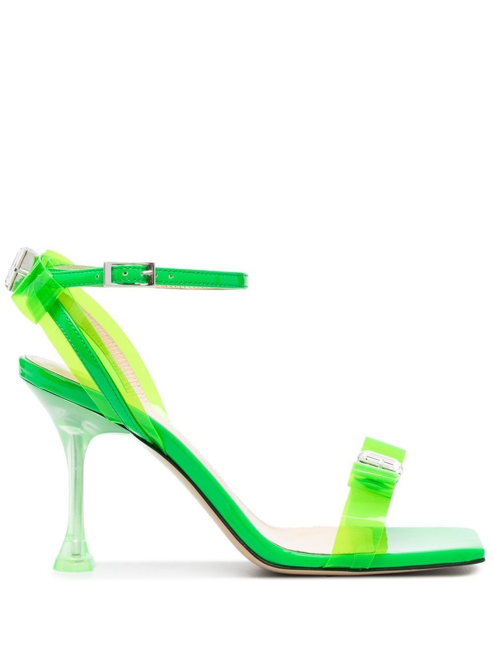 MACH & MACH 95mm transparent open-toe sandals - Green von MACH & MACH