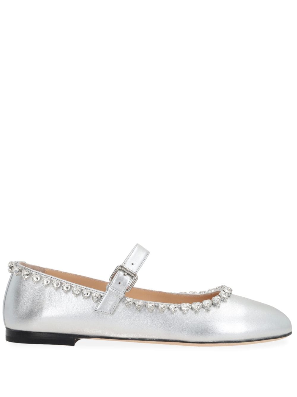 MACH & MACH Audrey crystal-embellished ballet pumps - Silver von MACH & MACH