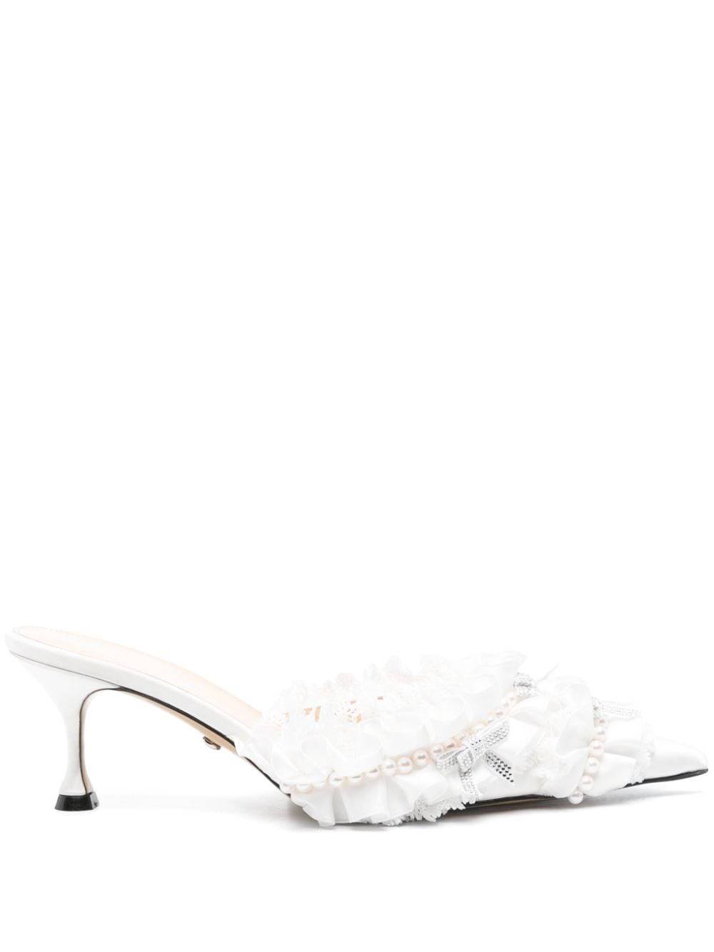 MACH & MACH Beauty Of Antoinette 65mm mules - White von MACH & MACH