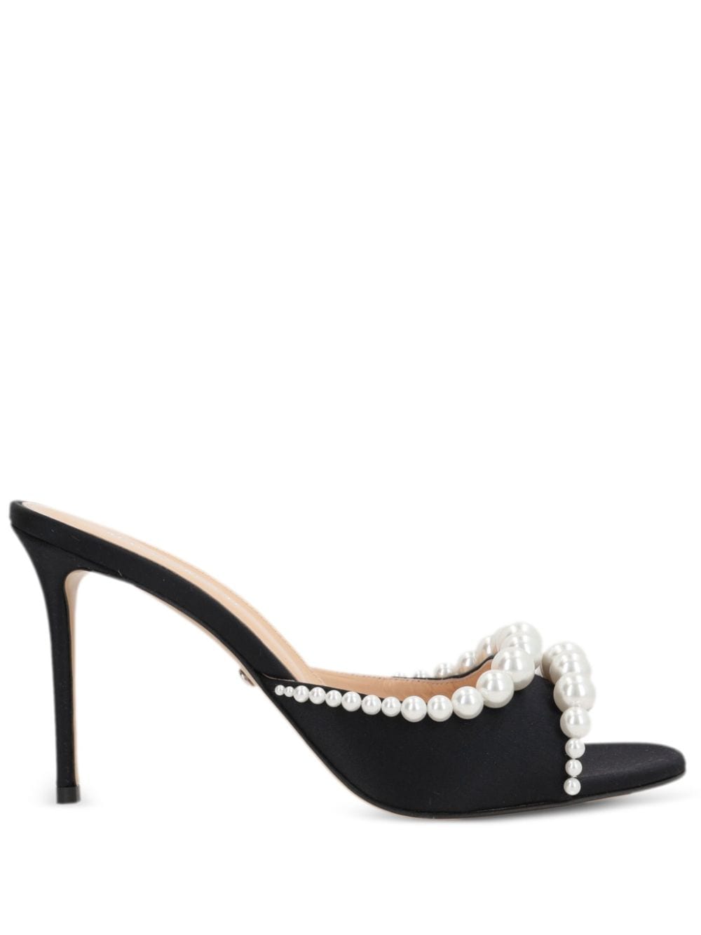 MACH & MACH Sirène 95mm faux pearl-embellished mules - Black von MACH & MACH