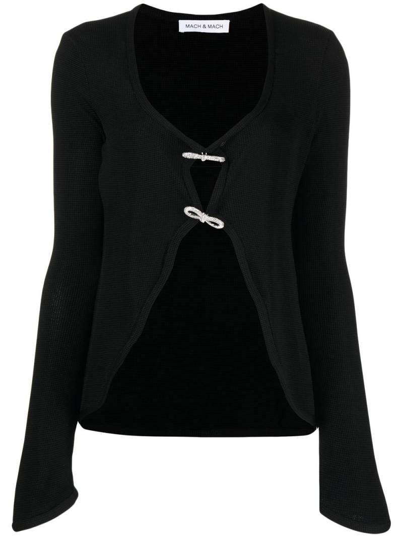 MACH & MACH bow-detail V-neck jacket - Black von MACH & MACH