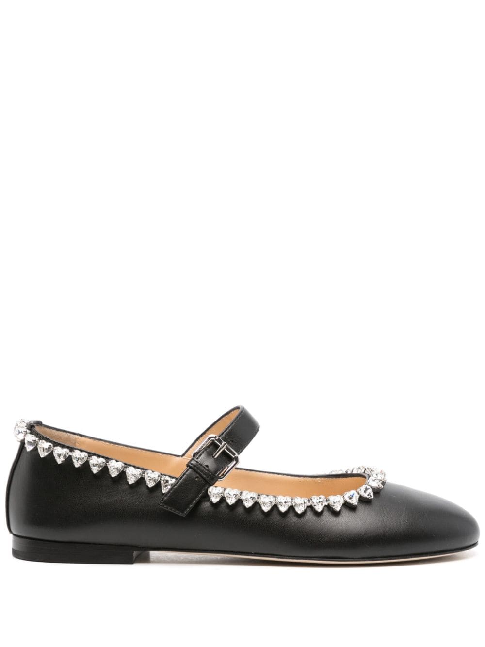 MACH & MACH crystal-detailed leather ballerinas - Black von MACH & MACH