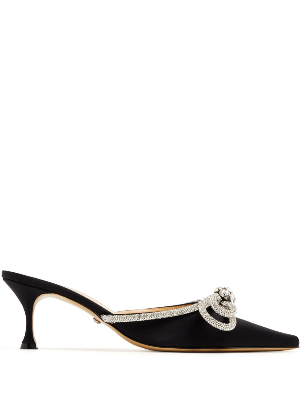 MACH & MACH Double Bow 65mm embellished mules - Black von MACH & MACH