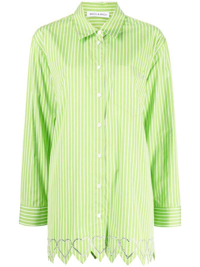 MACH & MACH heart-motif striped shirt - Green von MACH & MACH