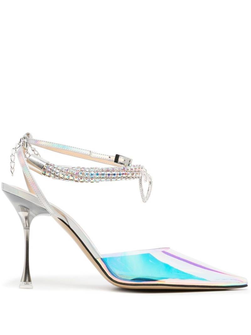 MACH & MACH iridescent crystal-strap pumps - Metallic von MACH & MACH