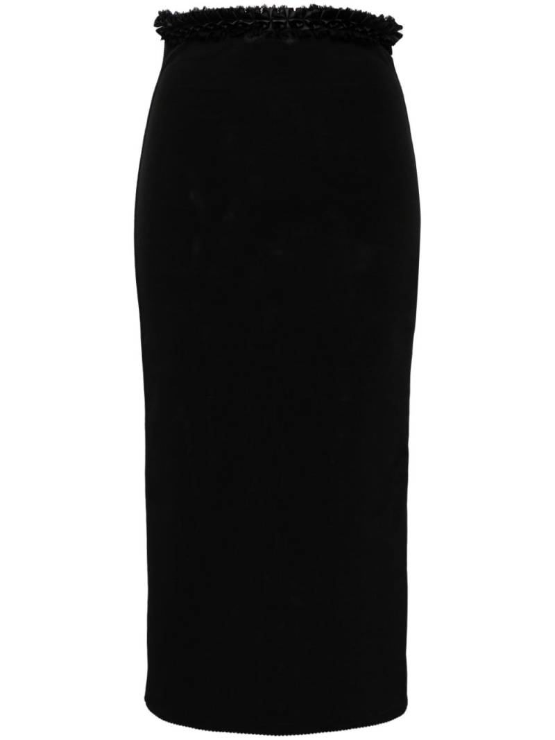 MACH & MACH ruffle-trim pencil skirt - Black von MACH & MACH