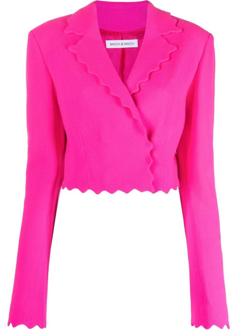 MACH & MACH scalloped-trim cropped blazer - Pink von MACH & MACH