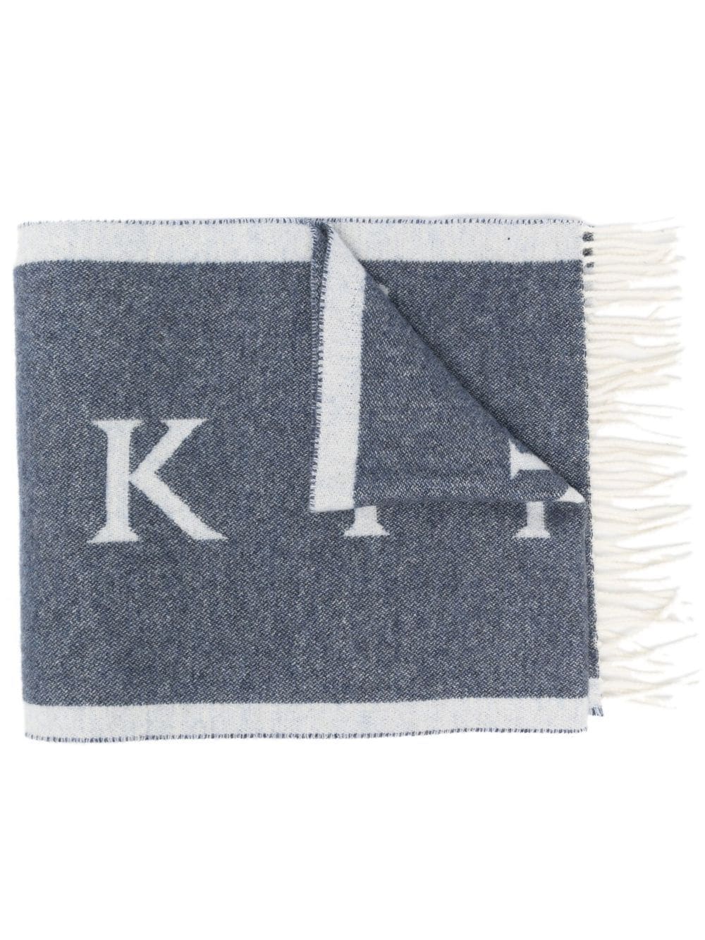 Mackintosh Edinburgh wool logo scarf - Blue von Mackintosh