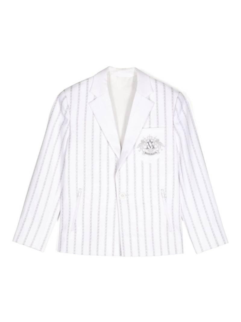 MAISON AVA Grayson striped single-breasted blazer - White von MAISON AVA