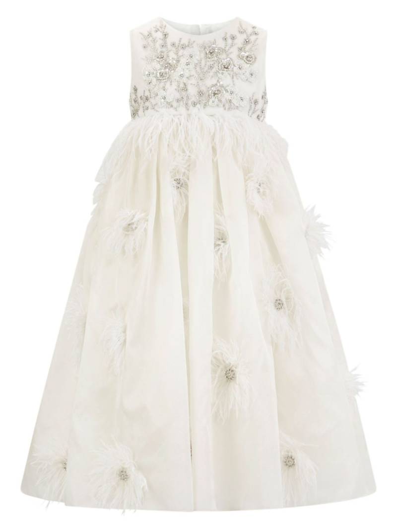 MAISON AVA floral-motif tulle maxi dress - Neutrals von MAISON AVA