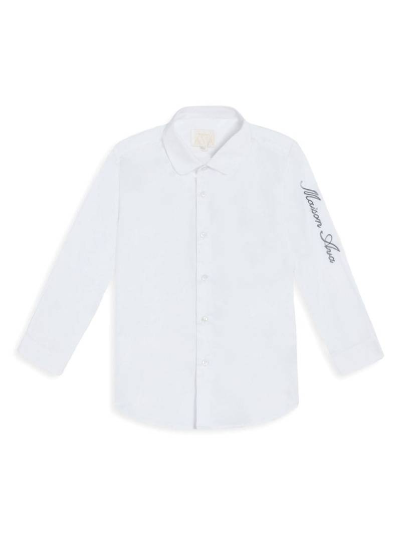 MAISON AVA logo-embroidered shirt - White von MAISON AVA