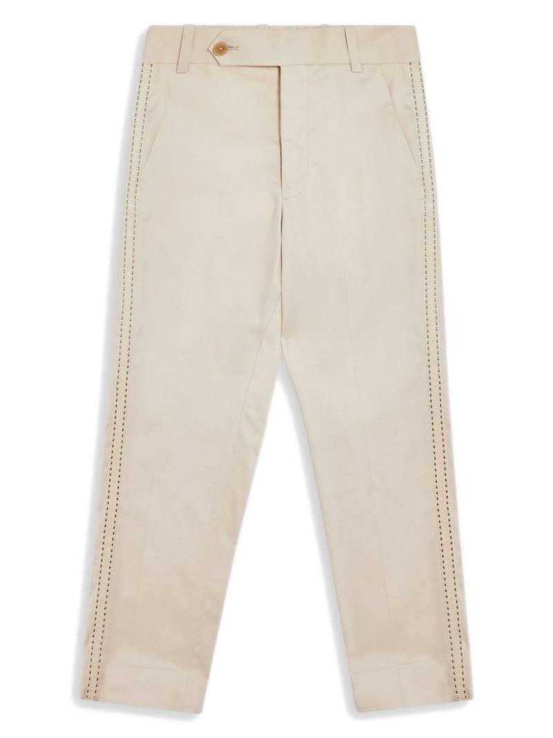 MAISON AVA logo-embroidered straight-leg trousers - Neutrals von MAISON AVA