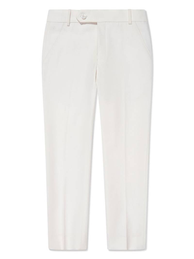 MAISON AVA logo-embroidered trousers - White von MAISON AVA