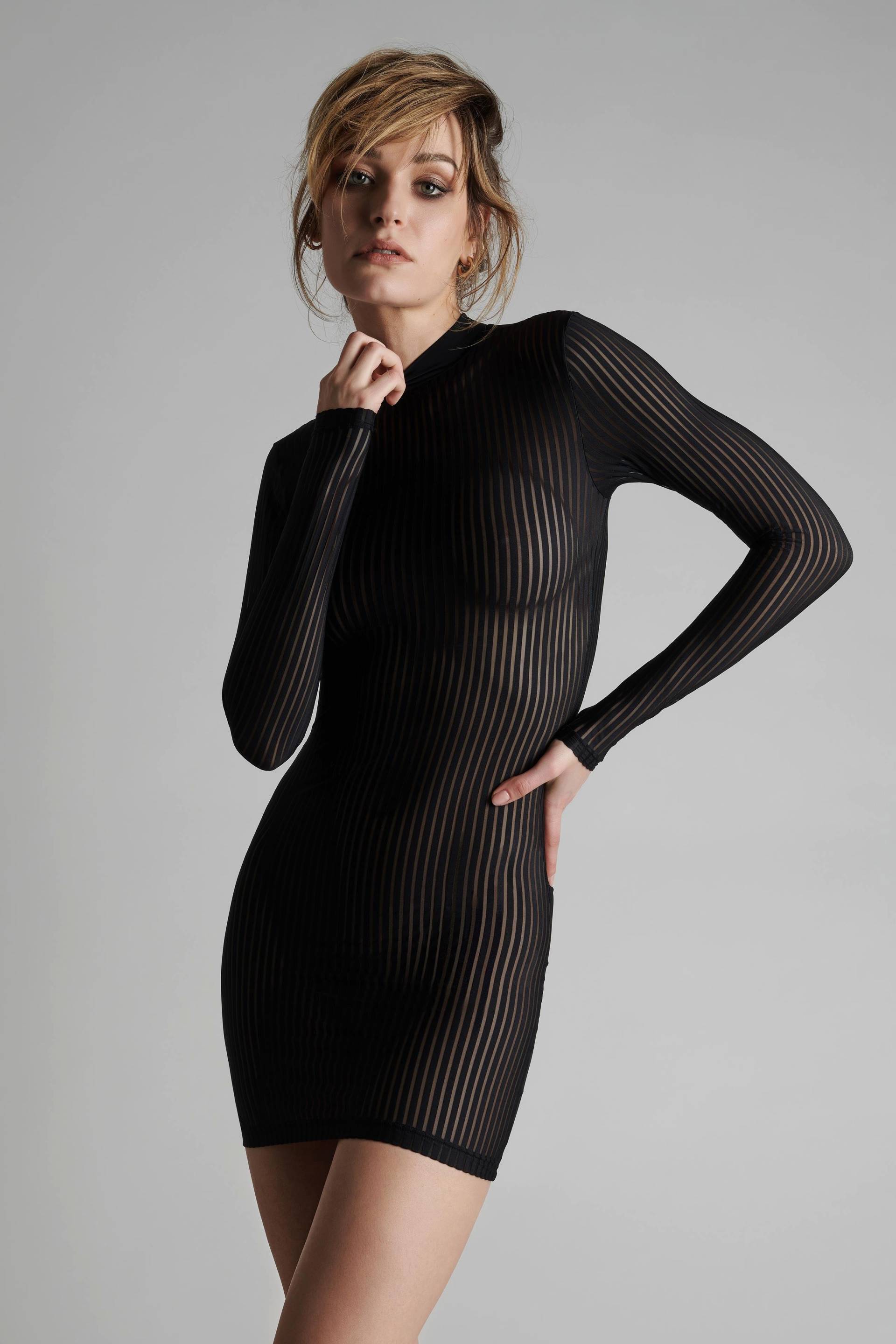Langärmeliges Kleid - Bande À Part Damen Schwarz XL von MAISON CLOSE