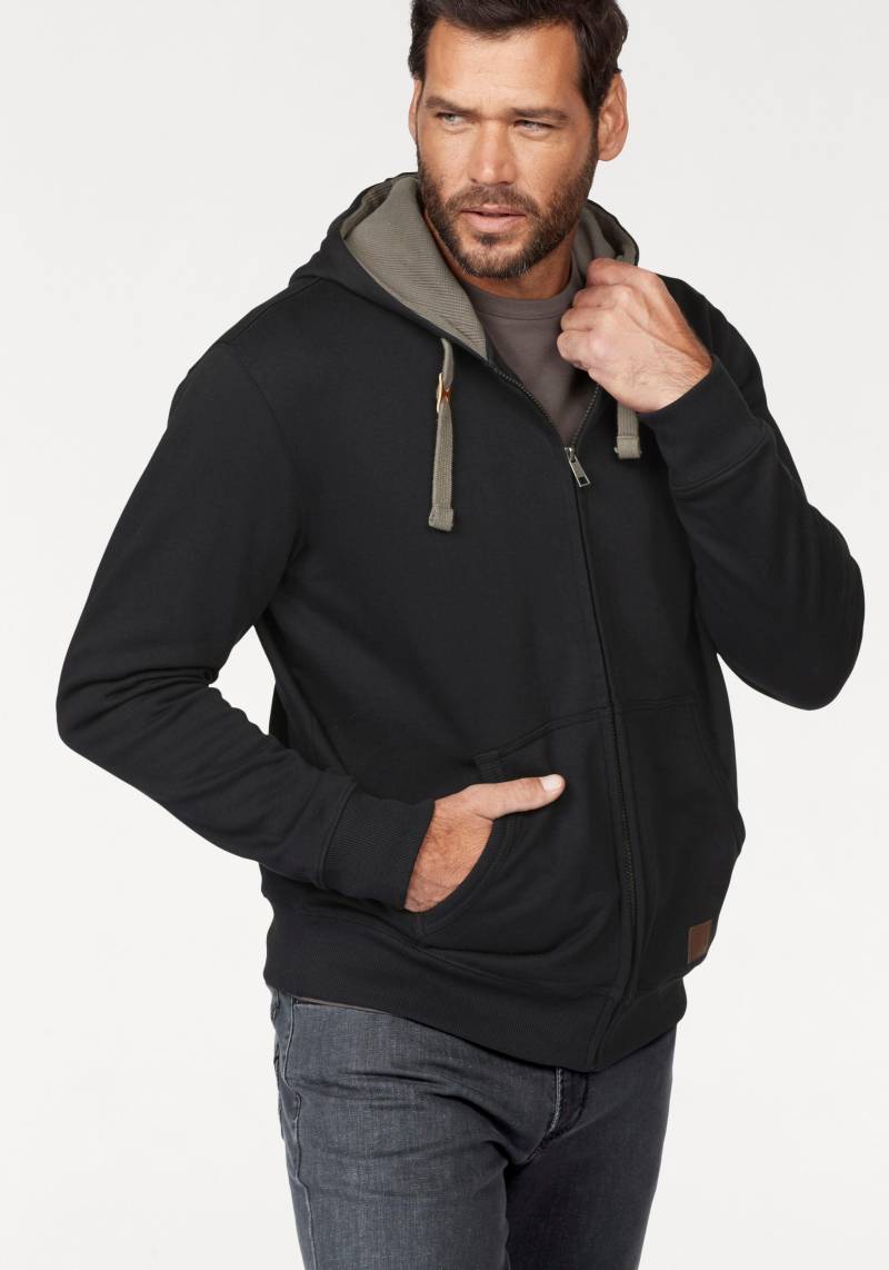 Man's World Kapuzensweatjacke, mit kontrastfarbigem Innenfutter von Man's World