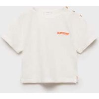 Baumwoll-T-Shirt mit aufgesticktem Schriftzug Baumwoll-T-Shirt mit aufgesticktem Schriftzug von MANGO BABY