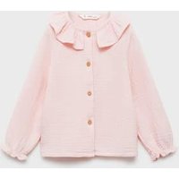 Bluse aus Crinkle-Baumwoll-Gaze Bluse aus Crinkle-Baumwoll-Gaze von MANGO BABY