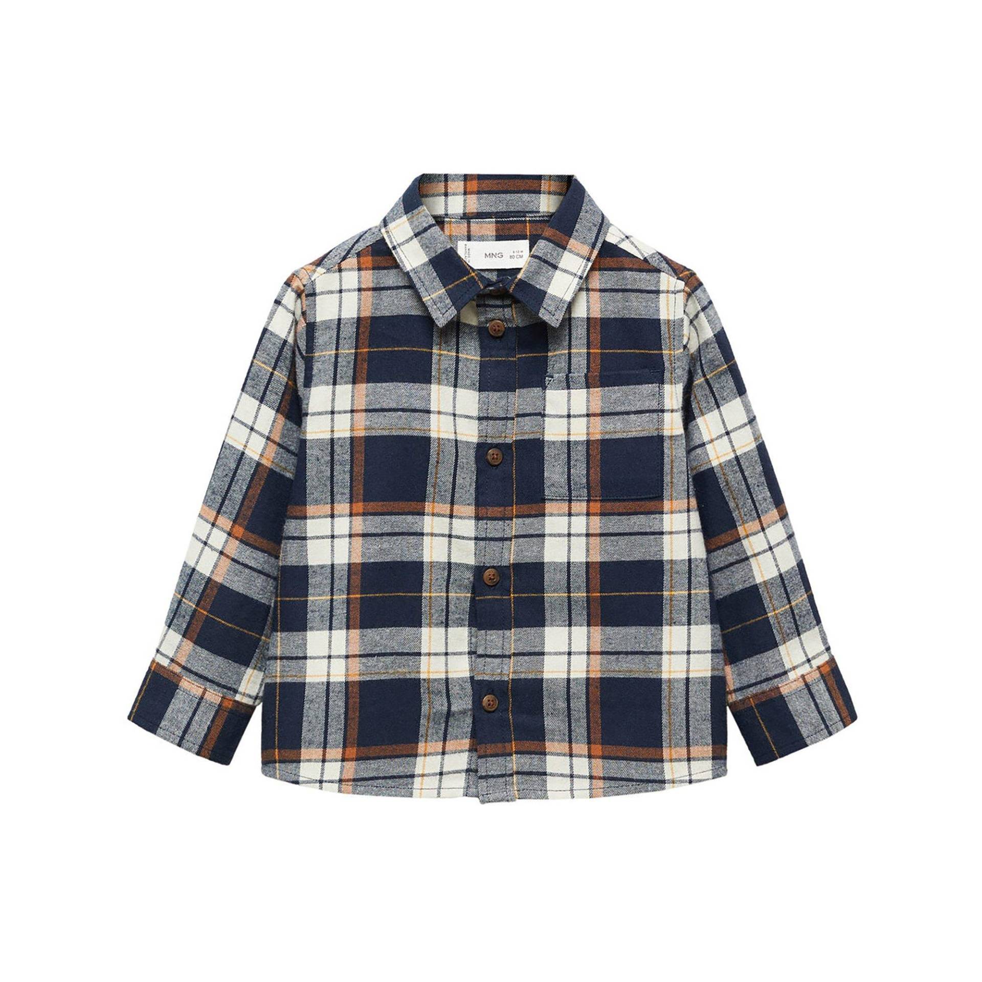 Hemd, Langarm Unisex Marine 12-18M von MANGO BABY