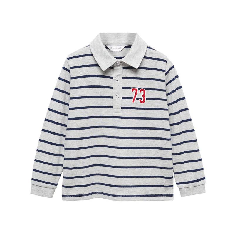 Poloshirt, Langarm Unisex Dunkelgrau Jahr/3-4A von MANGO BABY