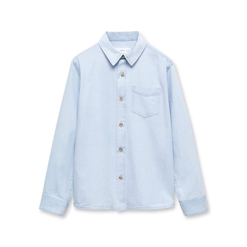 Jeanshemd, Langarm Jungen Bleached Blau 10A von MANGO Kids