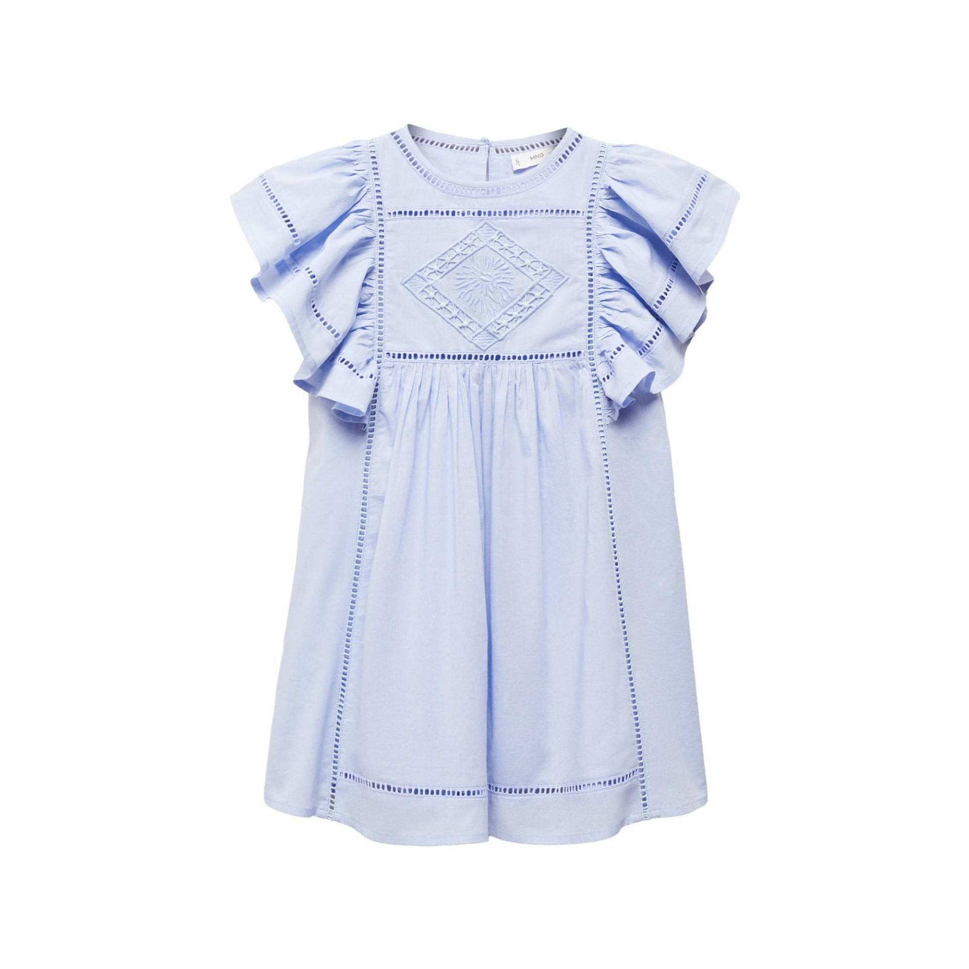 Kleid Mädchen Hellblau 10A von MANGO Kids