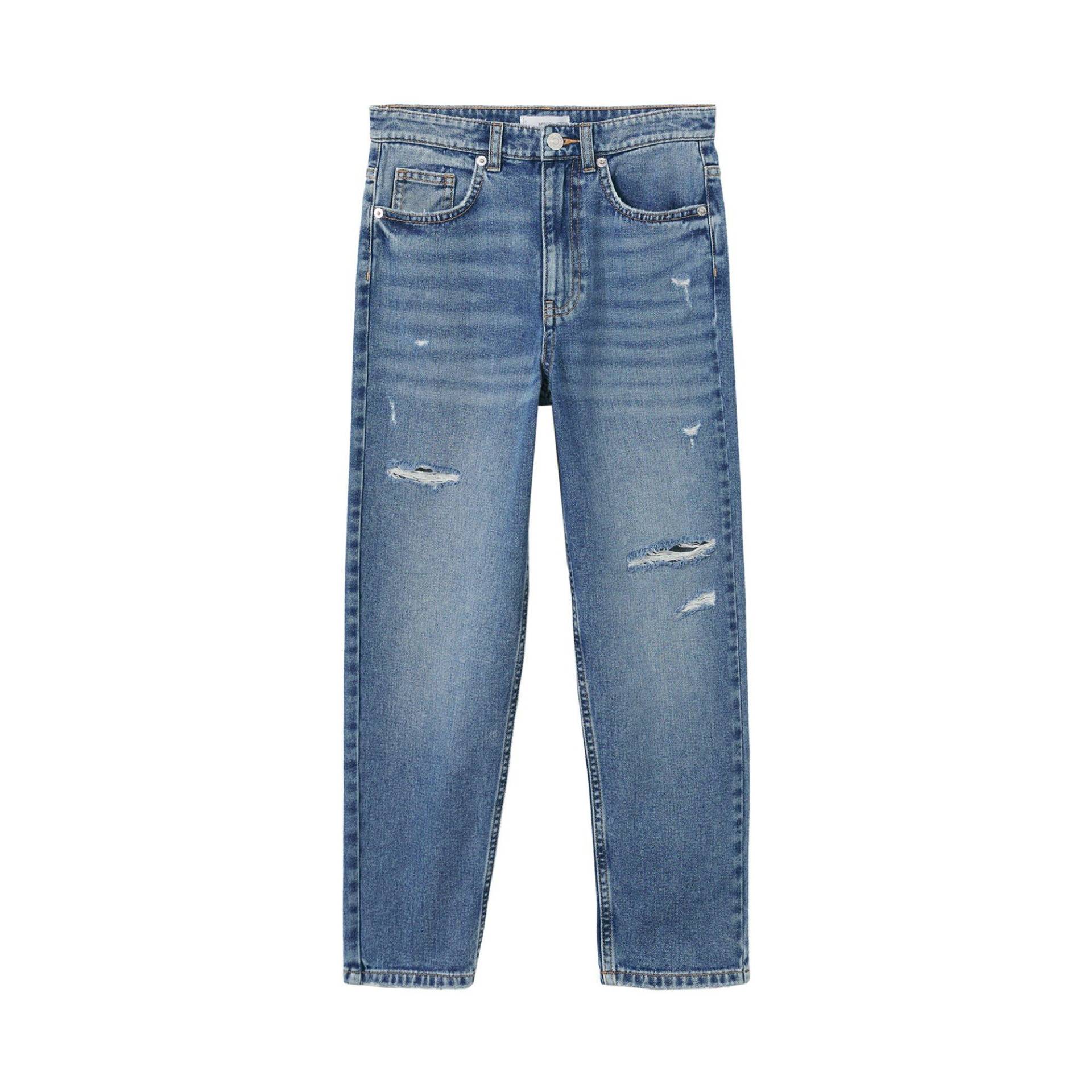 Jeans, Mum Fit Mädchen Blau Denim L von MANGO Kids