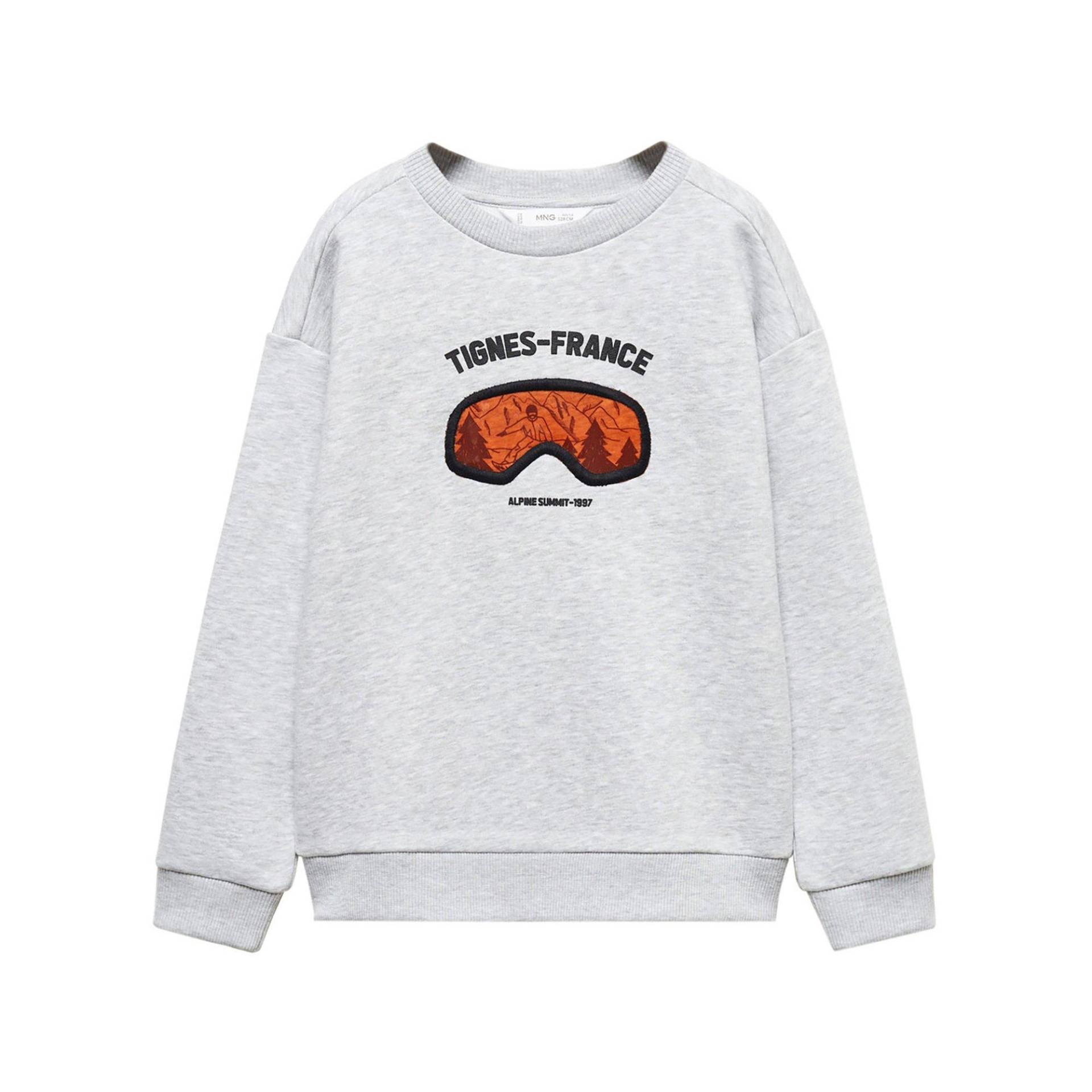 MANGO Kids - Sweatshirt, 6A, Weiss Bedruckt von MANGO Kids