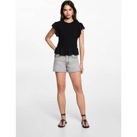 Geraffte Bluse mit Volantärmel Geraffte Bluse mit Volantärmel von MANGO TEEN