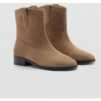 Lederstiefeletten mit flachem Absatz von MANGO TEEN