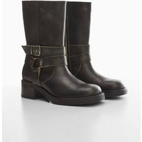 Lederstiefel mit Schnalle Lederstiefel mit Schnalle von MANGO TEEN