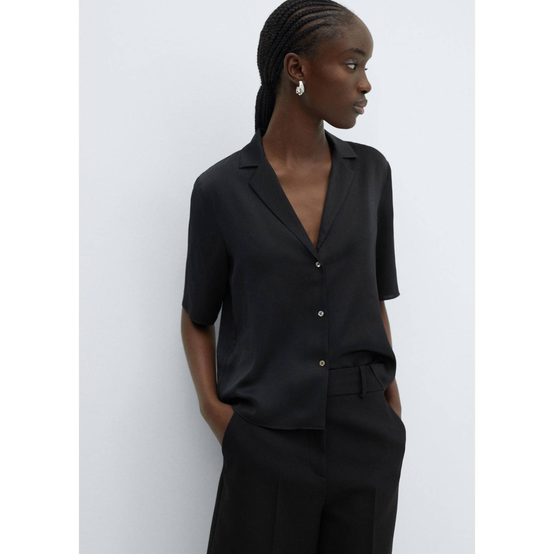 Hemd, Langarm Damen Black XS von MANGO